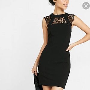 Express black lace dress with lace back
